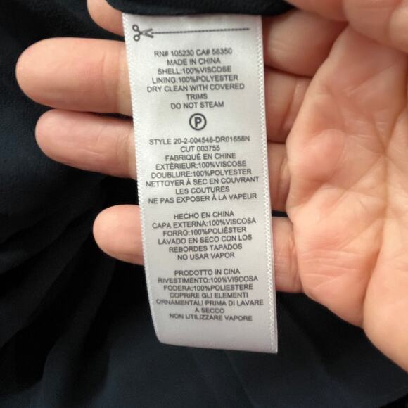 Equipment Femme Women's Navy Eclipse Sleeveless Faun Twisted Front Dress 0 NWT - Picture 6 of 8